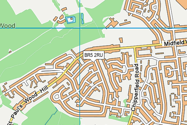 BR5 2RU map - OS VectorMap District (Ordnance Survey)
