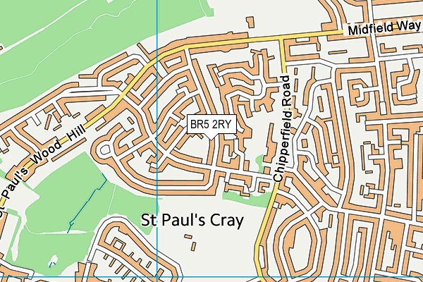 BR5 2RY map - OS VectorMap District (Ordnance Survey)