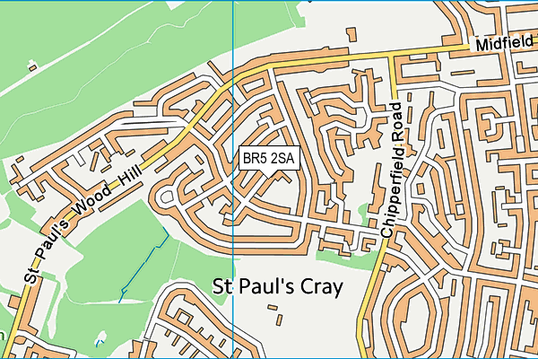 BR5 2SA map - OS VectorMap District (Ordnance Survey)