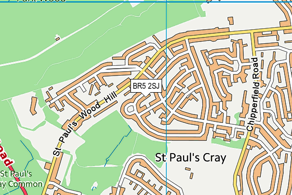 BR5 2SJ map - OS VectorMap District (Ordnance Survey)