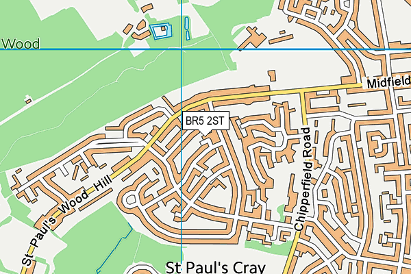 BR5 2ST map - OS VectorMap District (Ordnance Survey)