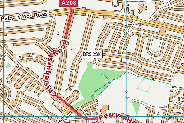 BR5 2SX map - OS VectorMap District (Ordnance Survey)