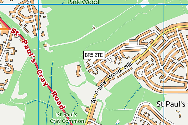 BR5 2TE map - OS VectorMap District (Ordnance Survey)