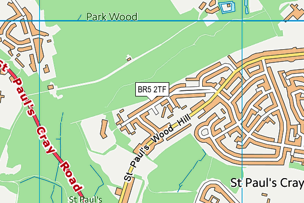 BR5 2TF map - OS VectorMap District (Ordnance Survey)