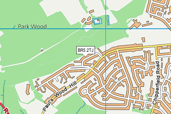 BR5 2TJ map - OS VectorMap District (Ordnance Survey)