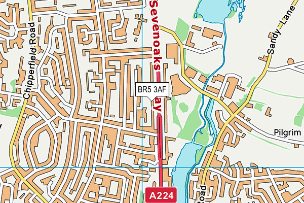 BR5 3AF map - OS VectorMap District (Ordnance Survey)