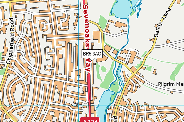 BR5 3AG map - OS VectorMap District (Ordnance Survey)