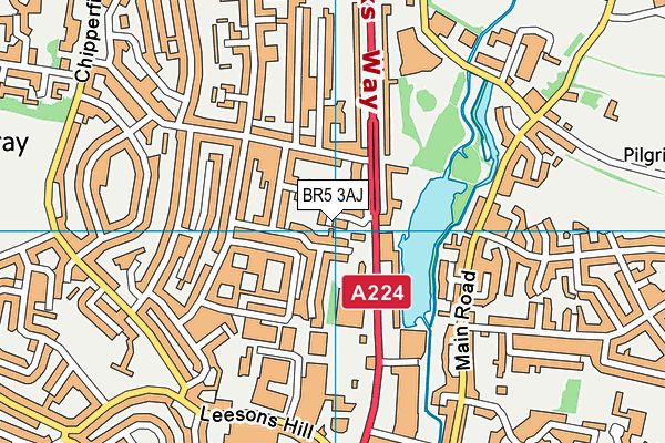 BR5 3AJ map - OS VectorMap District (Ordnance Survey)