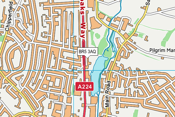 BR5 3AQ map - OS VectorMap District (Ordnance Survey)