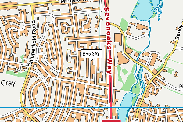 BR5 3AY map - OS VectorMap District (Ordnance Survey)