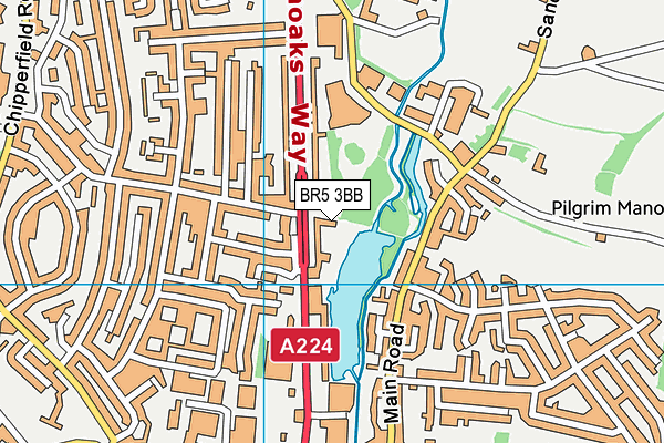 BR5 3BB map - OS VectorMap District (Ordnance Survey)