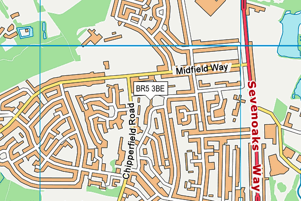 BR5 3BE map - OS VectorMap District (Ordnance Survey)