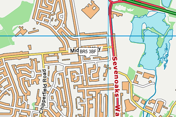 BR5 3BF map - OS VectorMap District (Ordnance Survey)