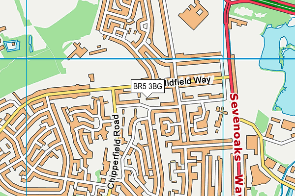 BR5 3BG map - OS VectorMap District (Ordnance Survey)