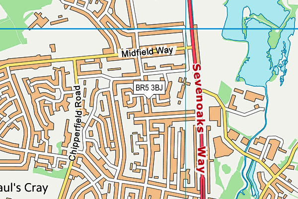 BR5 3BJ map - OS VectorMap District (Ordnance Survey)