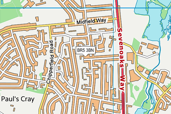 BR5 3BN map - OS VectorMap District (Ordnance Survey)