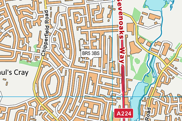 BR5 3BS map - OS VectorMap District (Ordnance Survey)