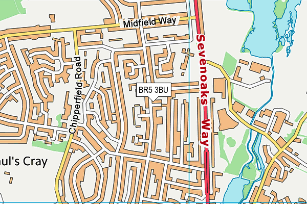 BR5 3BU map - OS VectorMap District (Ordnance Survey)