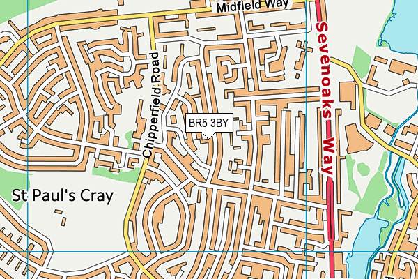BR5 3BY map - OS VectorMap District (Ordnance Survey)