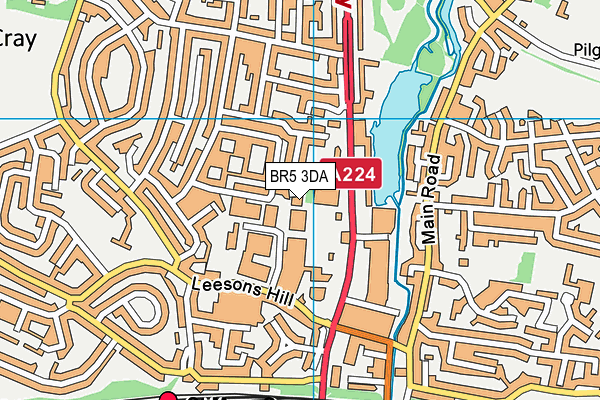 BR5 3DA map - OS VectorMap District (Ordnance Survey)