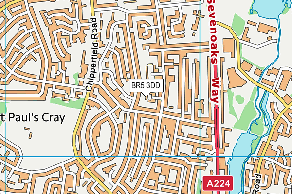 BR5 3DD map - OS VectorMap District (Ordnance Survey)