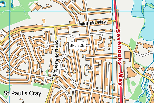BR5 3DE map - OS VectorMap District (Ordnance Survey)