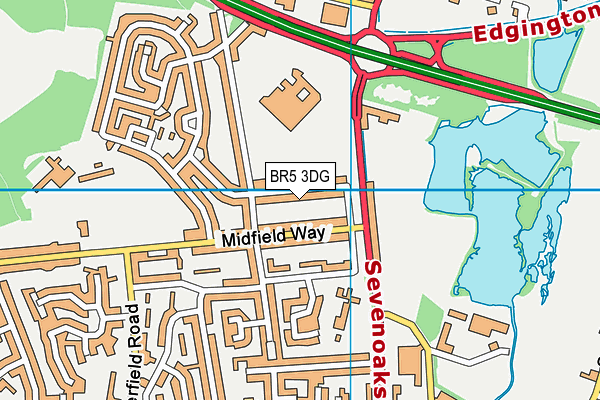BR5 3DG map - OS VectorMap District (Ordnance Survey)