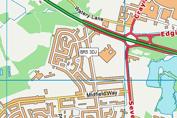BR5 3DJ map - OS VectorMap District (Ordnance Survey)
