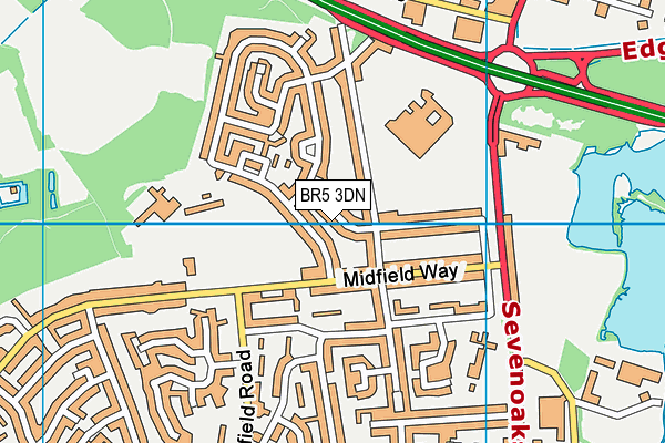 BR5 3DN map - OS VectorMap District (Ordnance Survey)