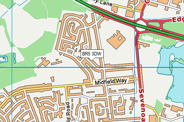 BR5 3DW map - OS VectorMap District (Ordnance Survey)