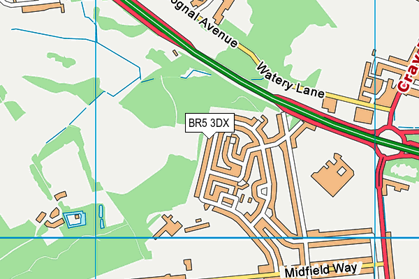 BR5 3DX map - OS VectorMap District (Ordnance Survey)