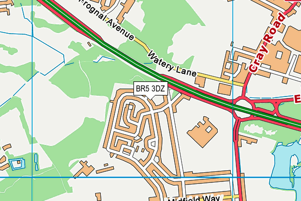 BR5 3DZ map - OS VectorMap District (Ordnance Survey)