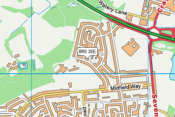 BR5 3EE map - OS VectorMap District (Ordnance Survey)