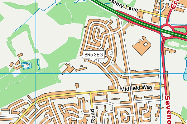Midfield Primary School map (BR5 3EG) - OS VectorMap District (Ordnance Survey)