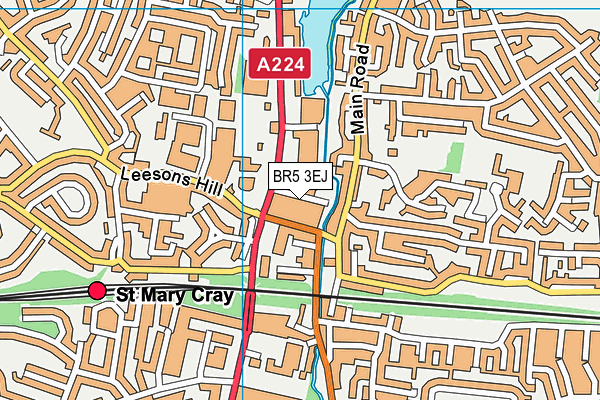 BR5 3EJ map - OS VectorMap District (Ordnance Survey)