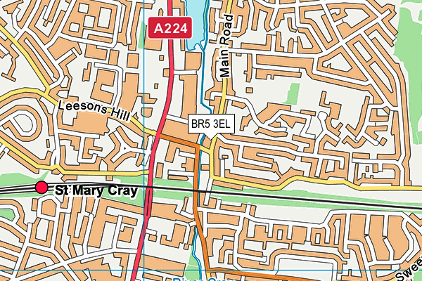 BR5 3EL map - OS VectorMap District (Ordnance Survey)