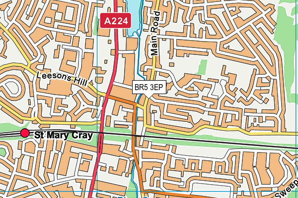 BR5 3EP map - OS VectorMap District (Ordnance Survey)