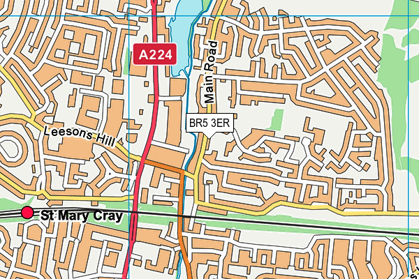 BR5 3ER map - OS VectorMap District (Ordnance Survey)