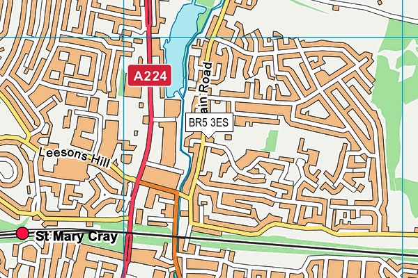 BR5 3ES map - OS VectorMap District (Ordnance Survey)