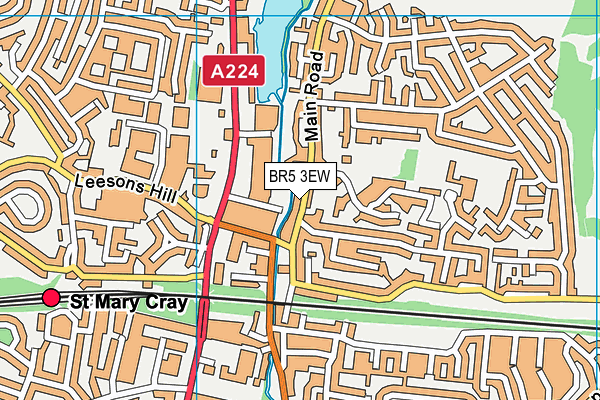 BR5 3EW map - OS VectorMap District (Ordnance Survey)