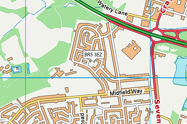 BR5 3EZ map - OS VectorMap District (Ordnance Survey)