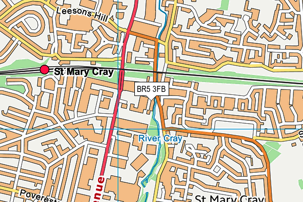 BR5 3FB map - OS VectorMap District (Ordnance Survey)