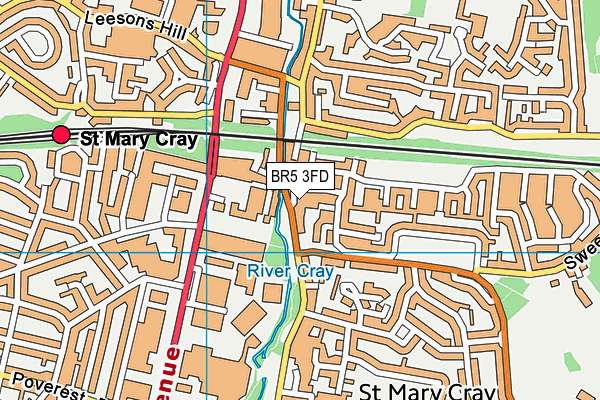BR5 3FD map - OS VectorMap District (Ordnance Survey)