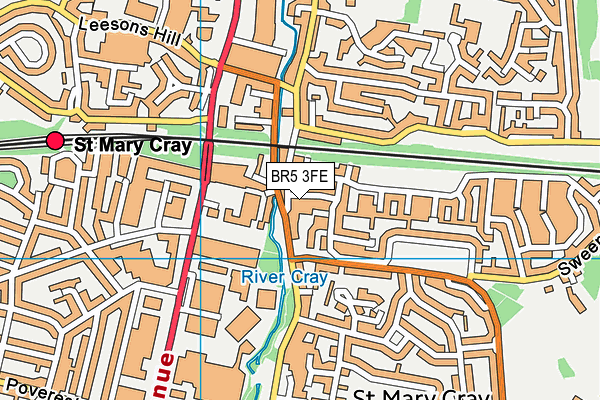 BR5 3FE map - OS VectorMap District (Ordnance Survey)