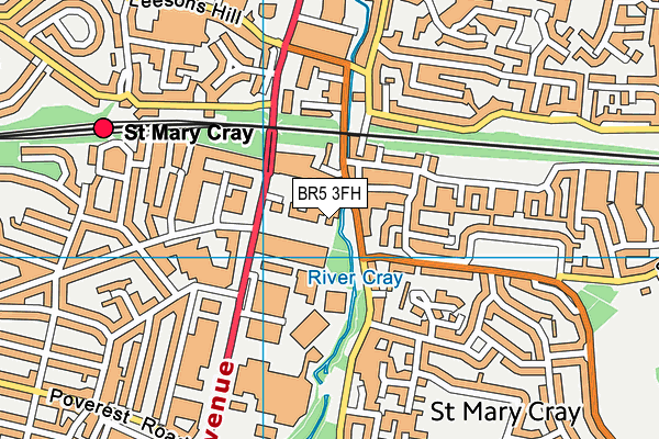BR5 3FH map - OS VectorMap District (Ordnance Survey)