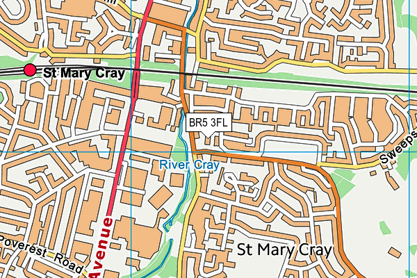 BR5 3FL map - OS VectorMap District (Ordnance Survey)