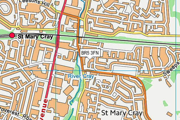 BR5 3FN map - OS VectorMap District (Ordnance Survey)