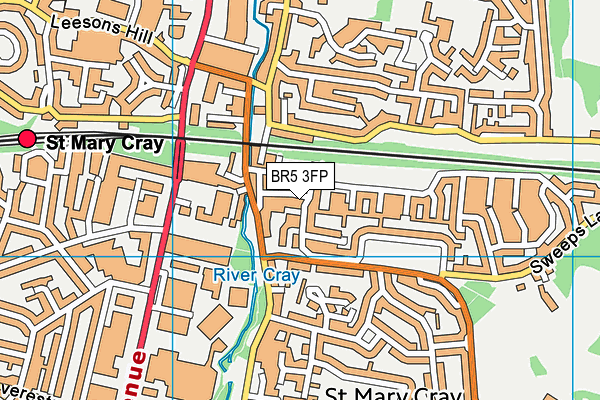 BR5 3FP map - OS VectorMap District (Ordnance Survey)