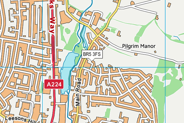 BR5 3FS map - OS VectorMap District (Ordnance Survey)