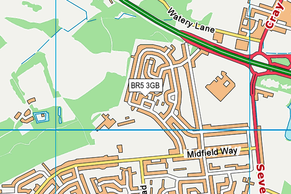 BR5 3GB map - OS VectorMap District (Ordnance Survey)